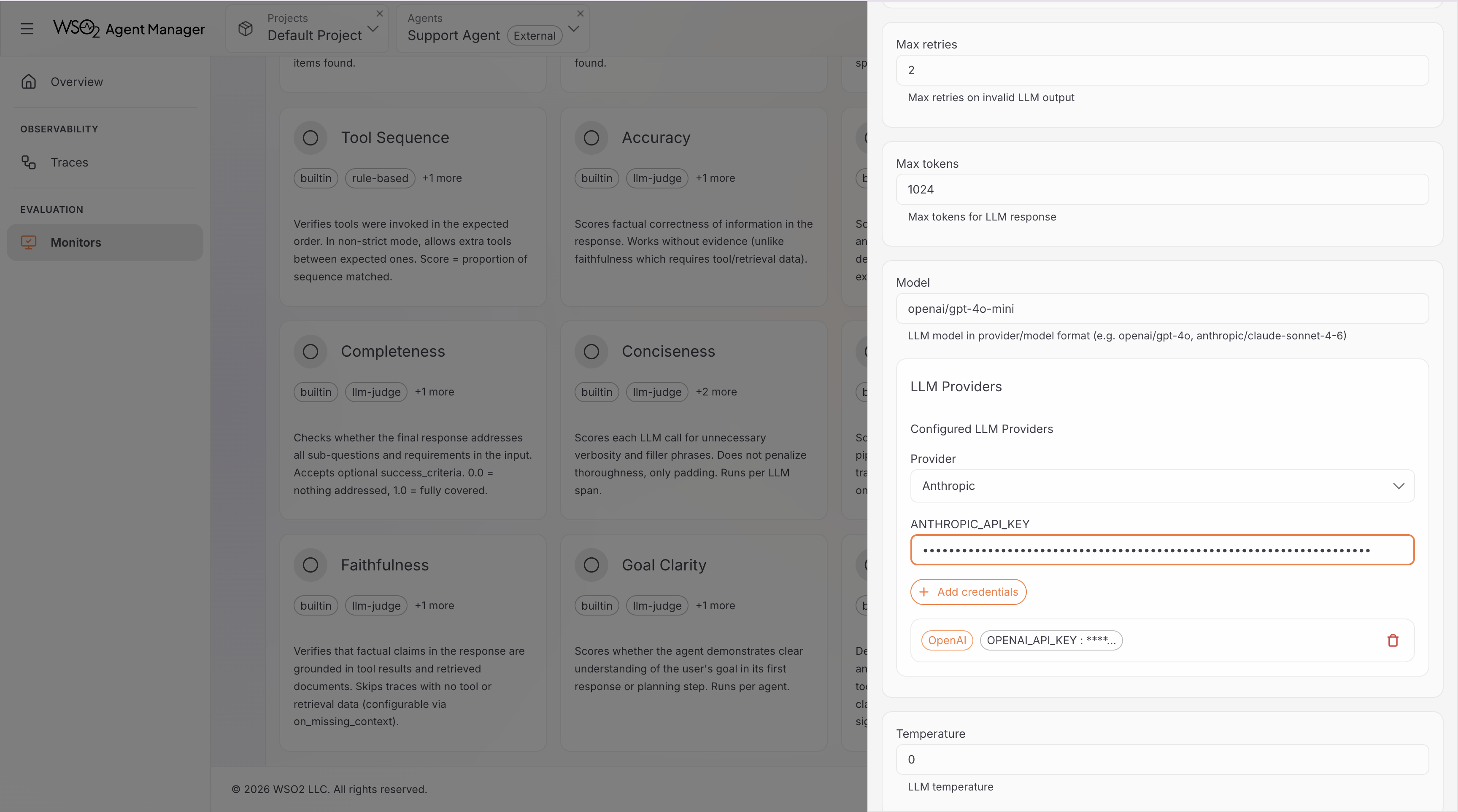 LLM provider configuration