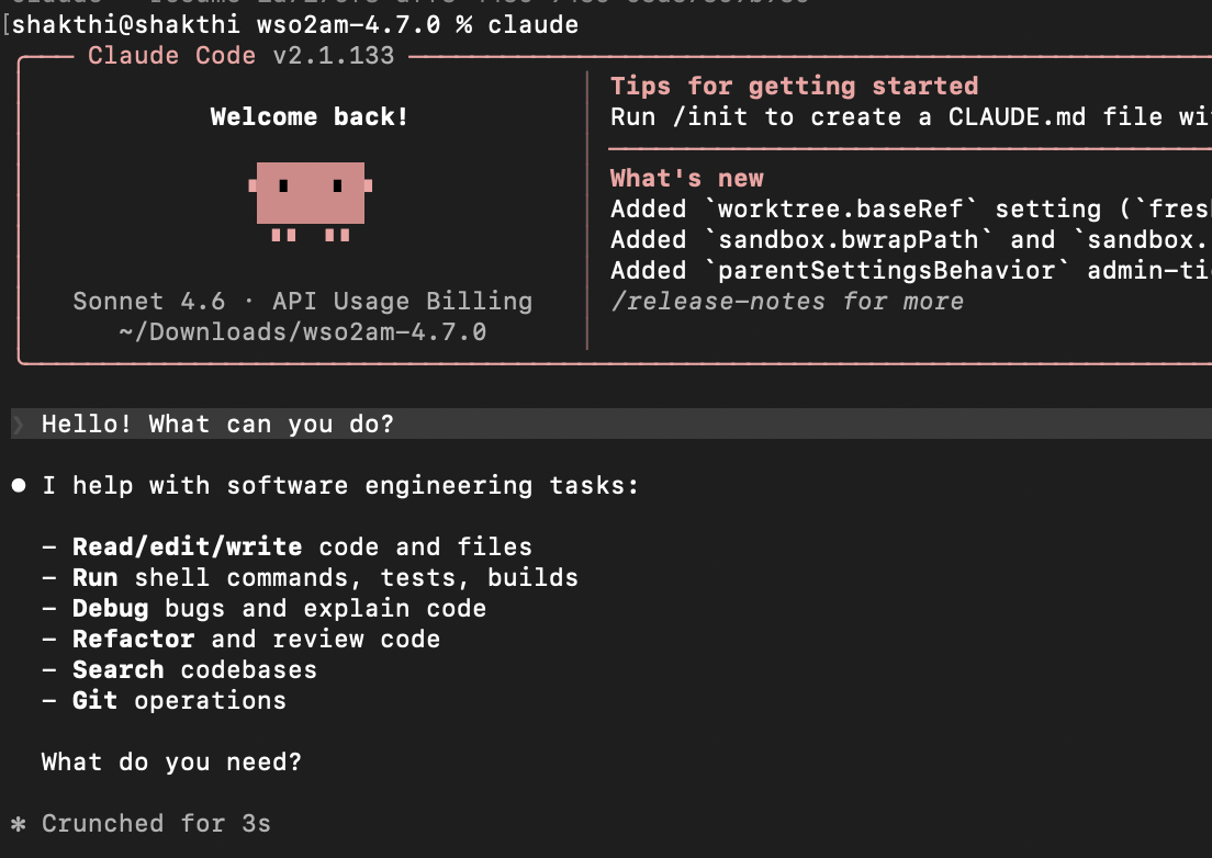 Claude Code terminal showing short bulleted response after brevity Prompt Decorator is applied