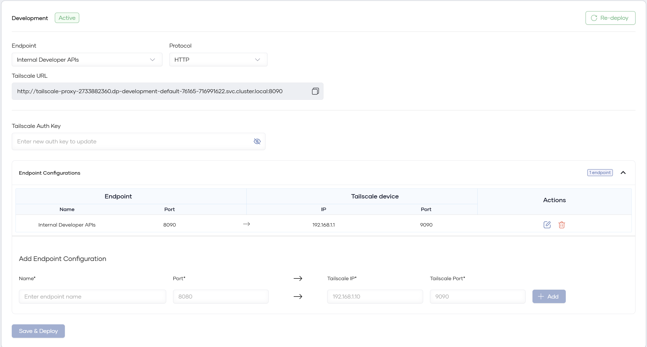 Configure Tailscale proxy