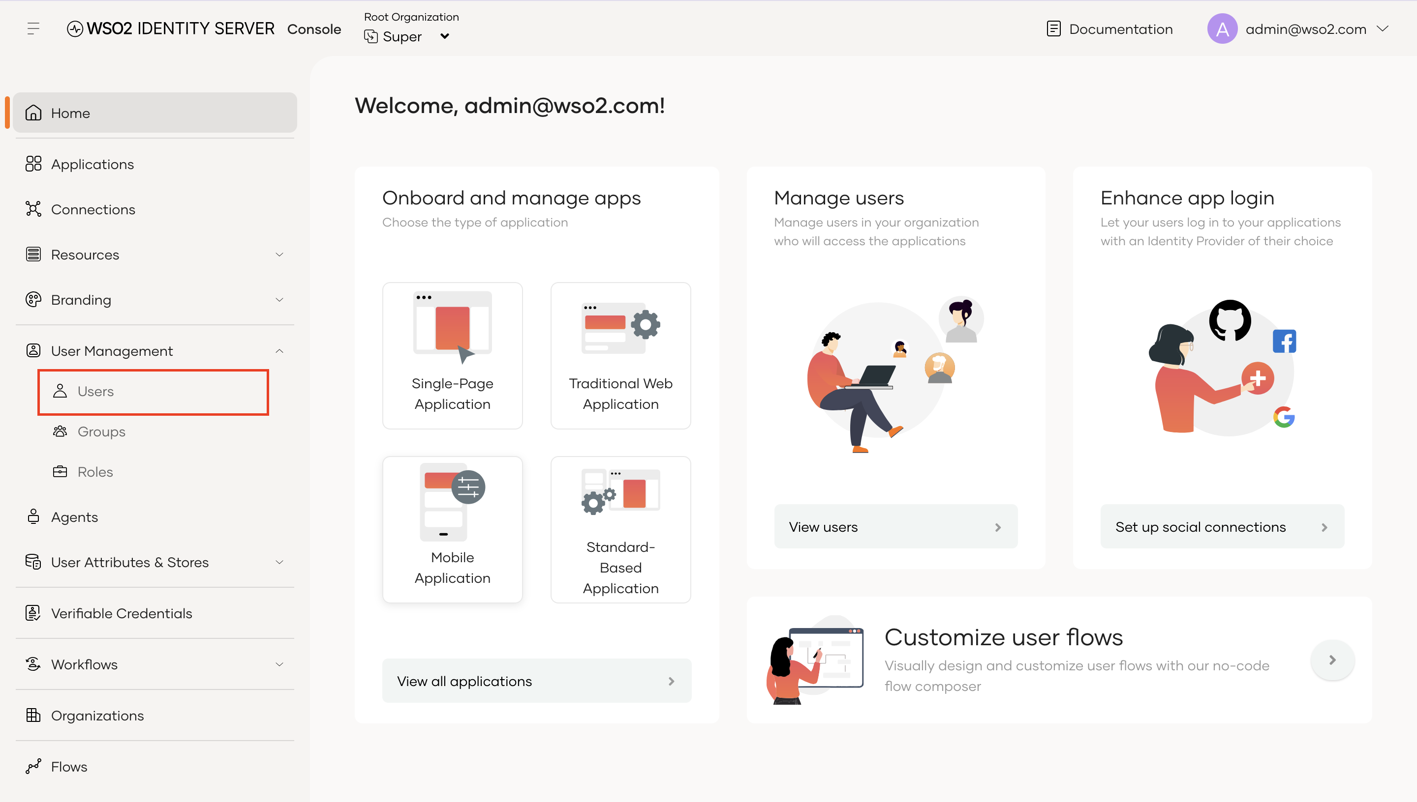 Navigate to User Management > Users